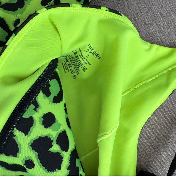 Adam Selmam French cut Neon Green Leopard Print Activewear set - final price - Picture 3 of 6